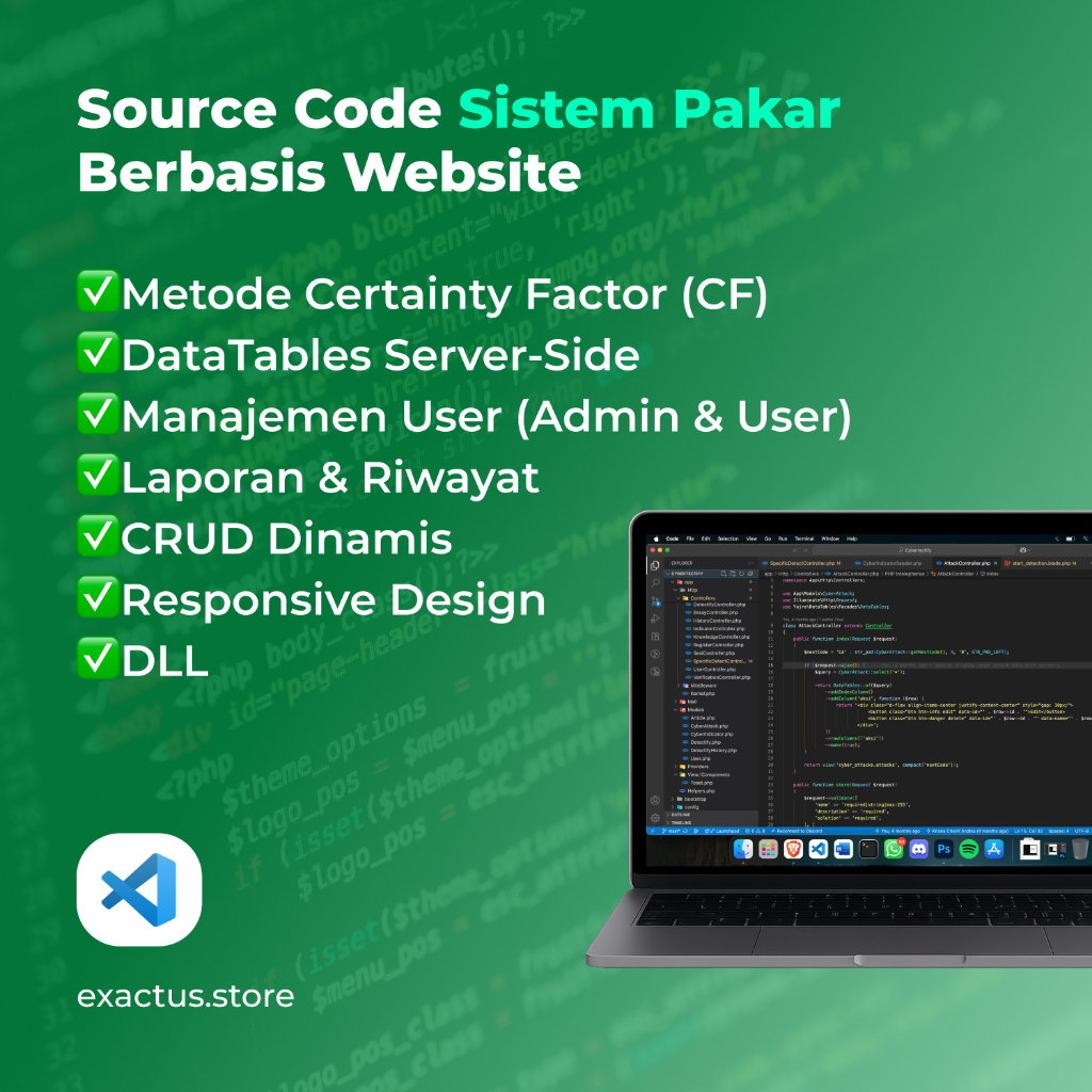 Source Code Sistem Pakar Berbasis Website | Certainty Factor | Custom