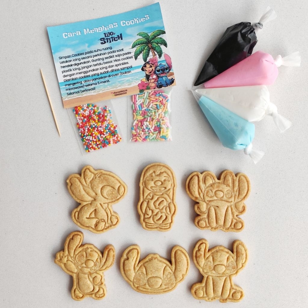 DIY Cookies Kit Lilo & Stitch | DIY Cookies Stitch | Hampers Ulang Tahun Lilo & Stitch | Hampers Lil