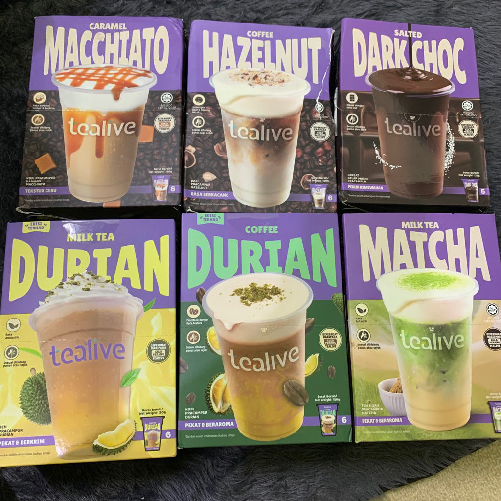 

[ECER] Tealive Milktea Durian Matcha Dark Chocolate Caramel Hazelnut Malaysia