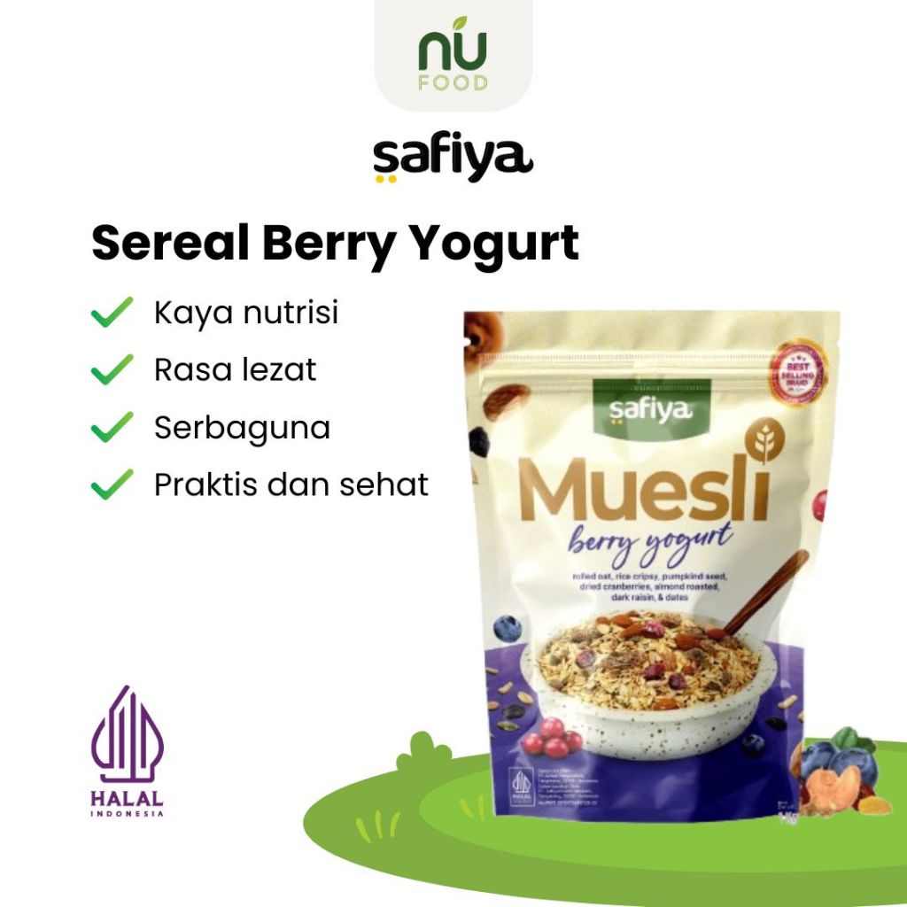 

Safiya Muesli Berry Yogurt Sereal Sehat With Almond Premium Healthy