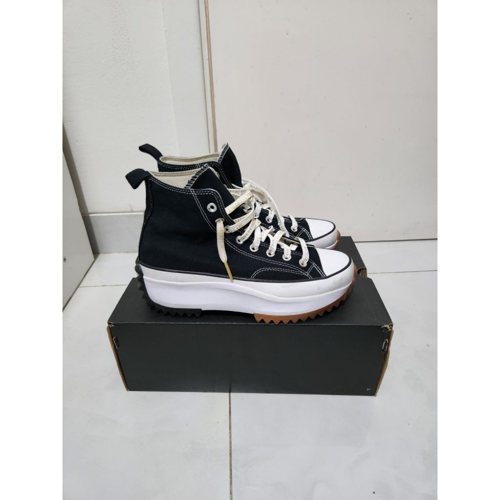 Converse Run Star Hike Hi black white gum original 100% us 8.5 second