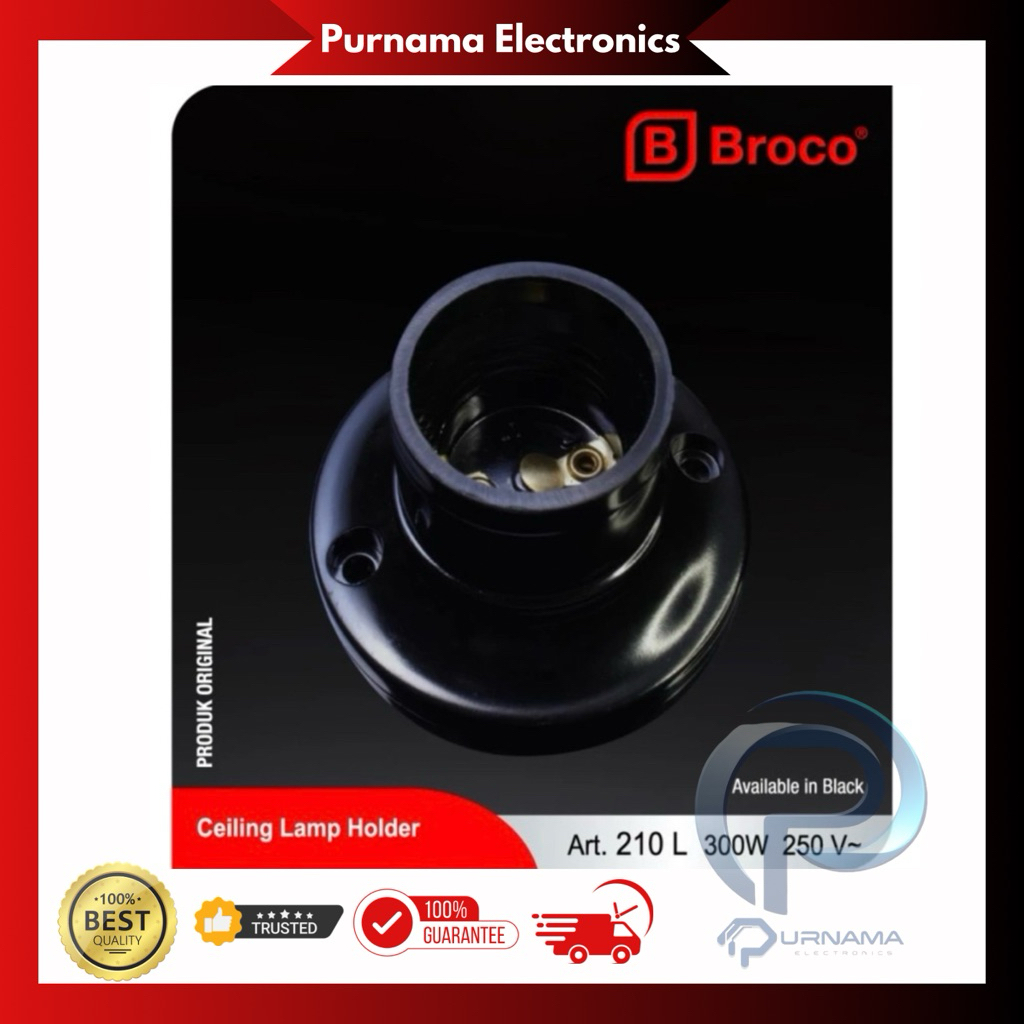 Fitting Lampu Plafon Hitam Broco Bulat / Fiting Plafon Hitam Broco Bulat Model Jadul