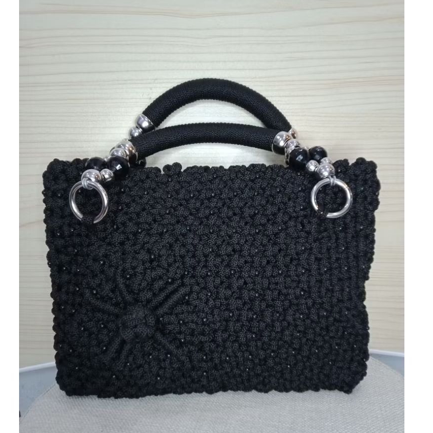 Tas Jinjing Makrame Bunga Timbul