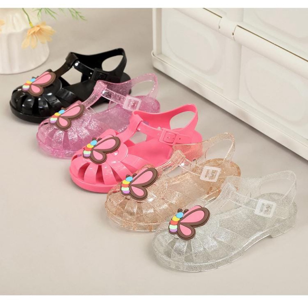 Sandal jelly kupu kupu anak/jelly anak/sandal anak cewe/sandal import/sandal murah
