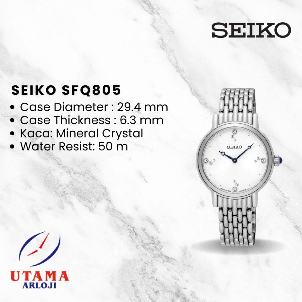 SEIKO Classic SFQ805 Jam Tangan Vintage Wanita
