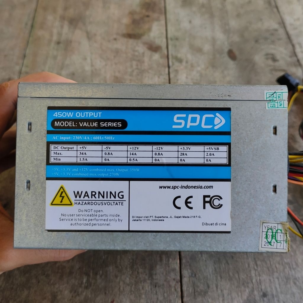 psu bekas komputer spc 450w model value series power supply