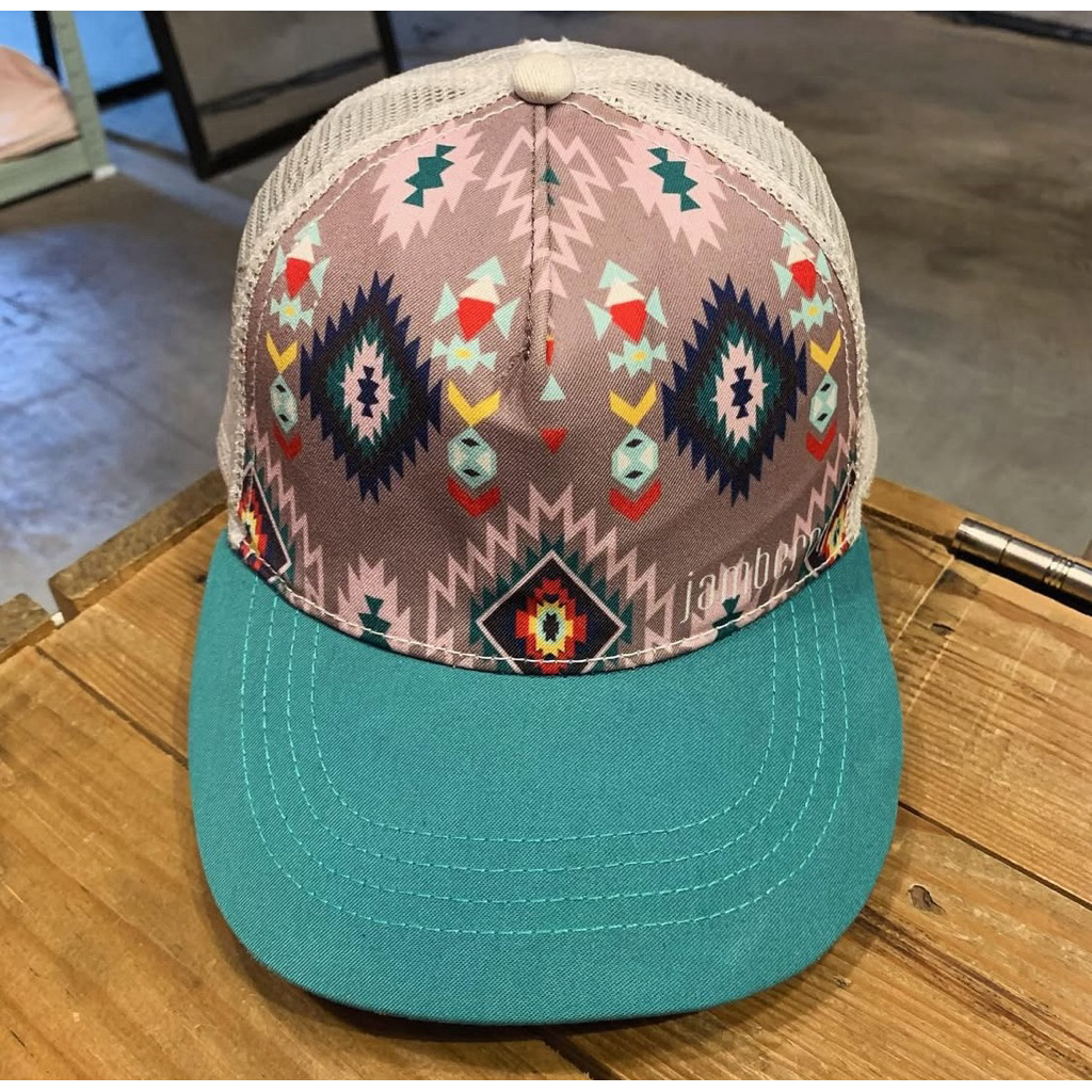 Topi Snapback trucker Vintage motif fullprint aztec second original