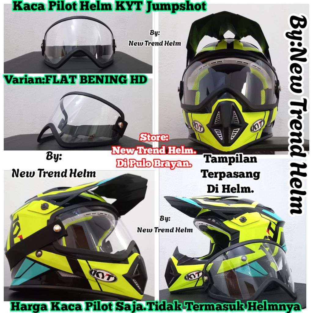 Kaca Pilot Helm KYT Jumpshot HARGA KACA PILOT SAJA.Kaca Helm Cross KYT Jumpshot.