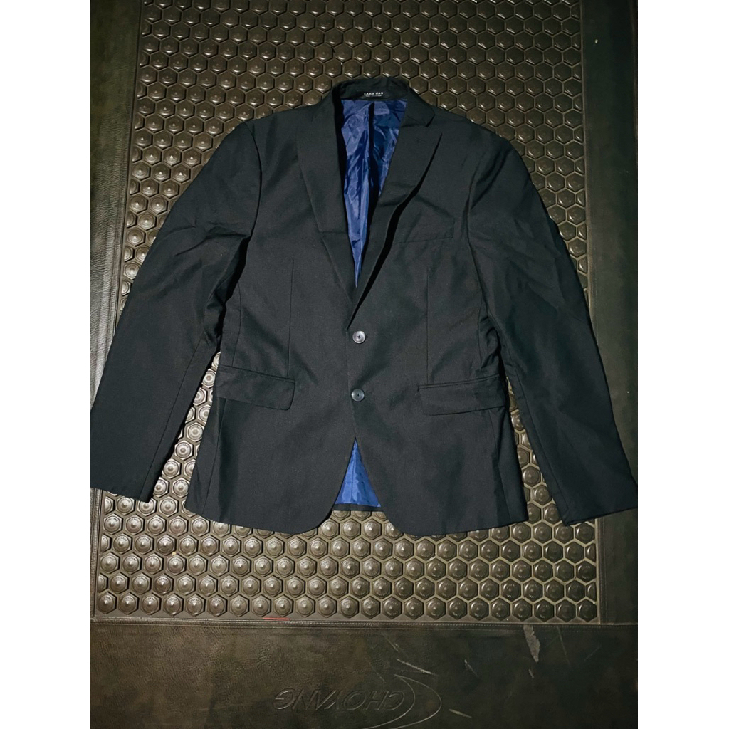BLAZER JAS HITAM PEKAT MEWAH BRANDED ZARA MAN
