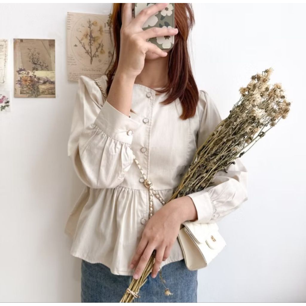 Preloved Chloe Blouse Katun Poplin