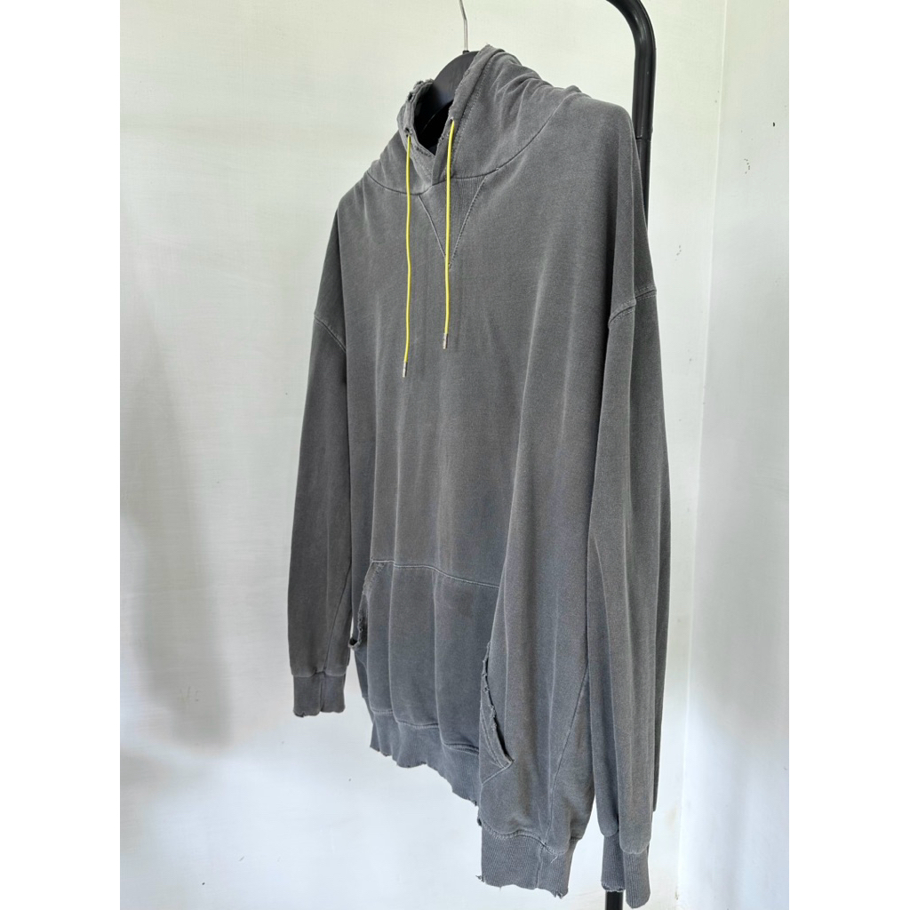 Distressed Hoodie Faded Greystone