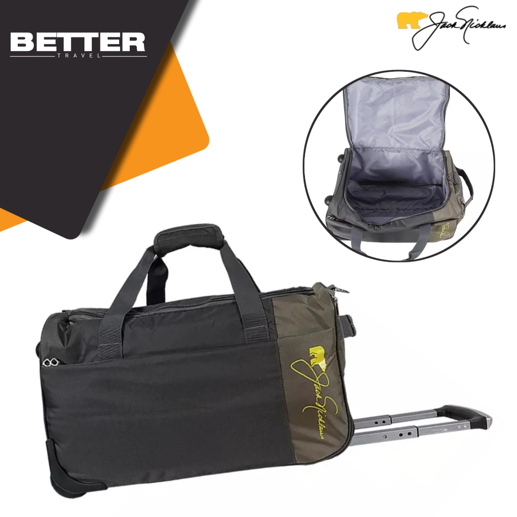 Tas duffle trolly roda JACK NICKLAUS small cabin kabin travel bag traveling mudik ukuran kecil origi
