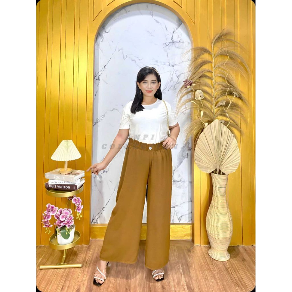 KULOT CRINKLE KANCING DEPAN PREMIUM / CELANA WANITA BAHAN CRINKLE TERBARU -TERMURAH... Celana Kulot 