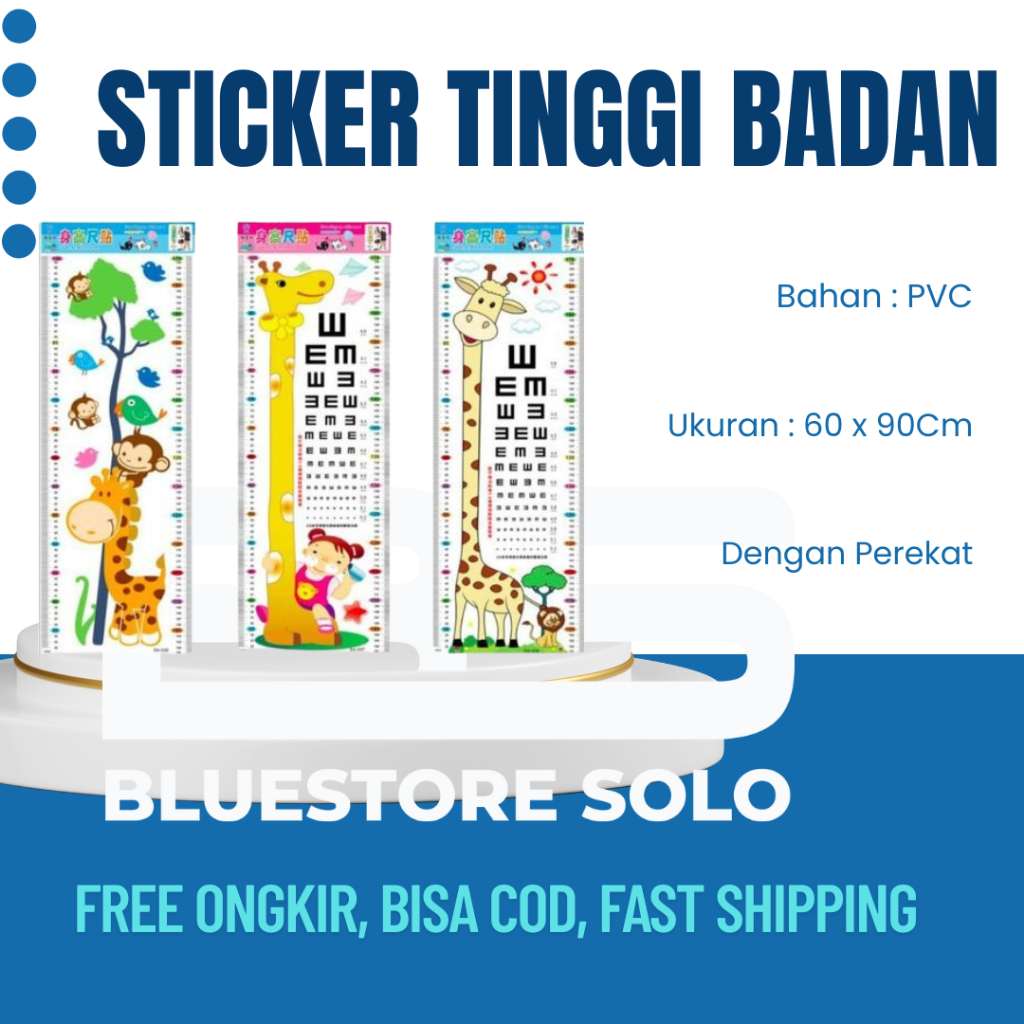 Sticker Tinggi Badan Dinding Pengukur Anak Sticker Wall Sticker Dinding Tinggi Badan
