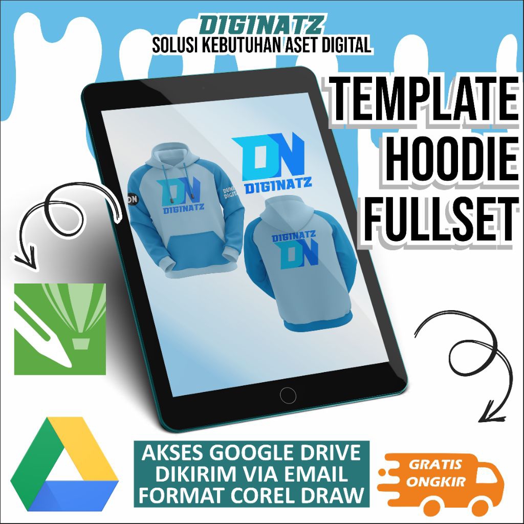 MOCKUP HOODIE/TEMPLATE/COREL DRAW/DIGITAL
