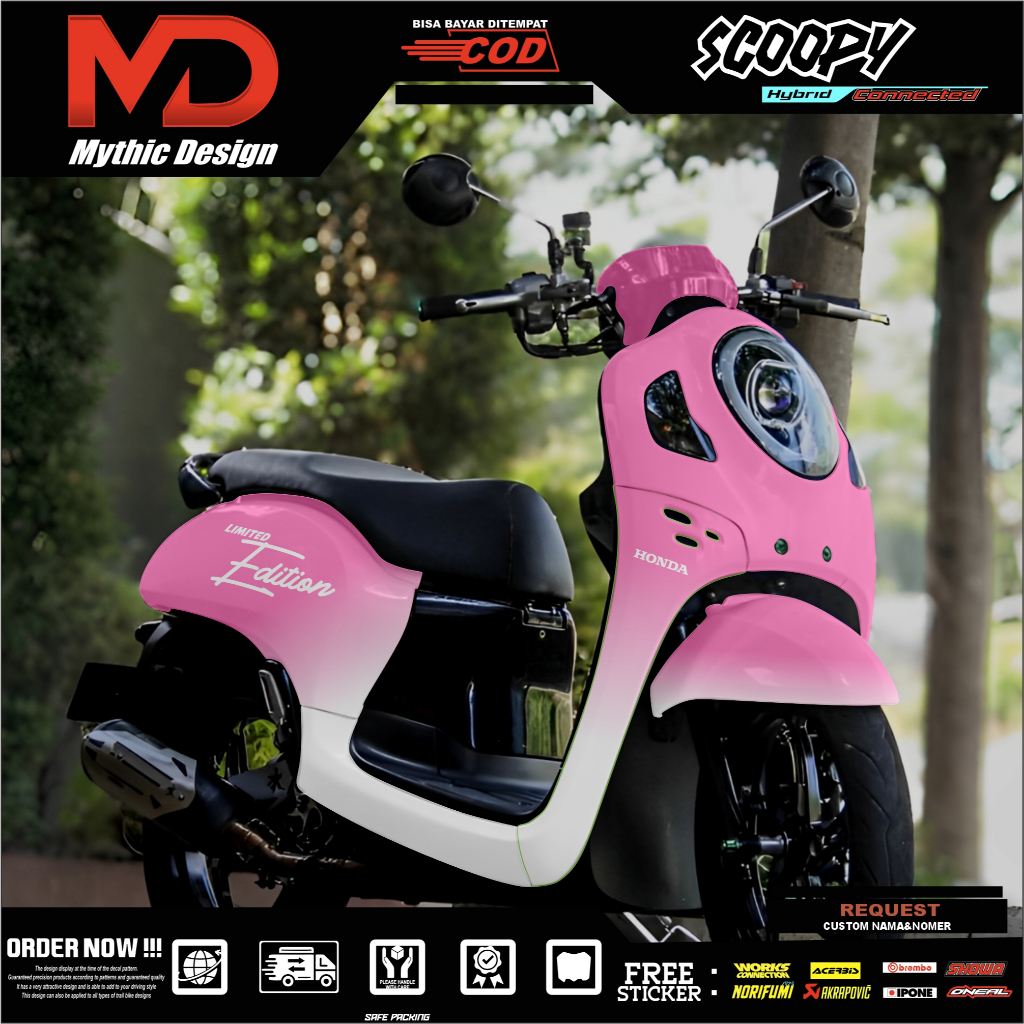 Decal Scoopy 2021 2022 Fullbody - Dekal Stiker Decal Sticker Motor Honda Scoopy New 2021 2022 Yang L