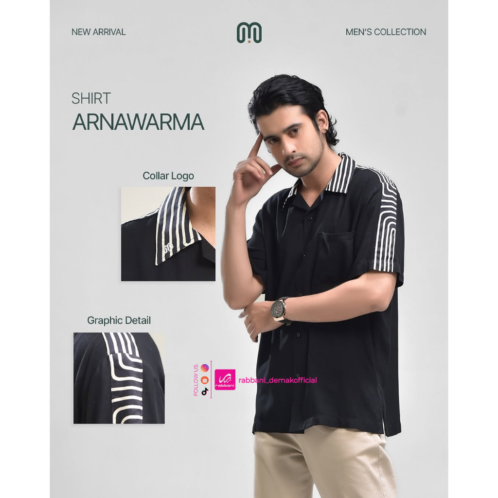 RABBANI X MOT - Shirt Arnawarma - Kemeja Rayon Pria - Kemeja Cowok - Kemeja koko Rabbani - Bahan Ray