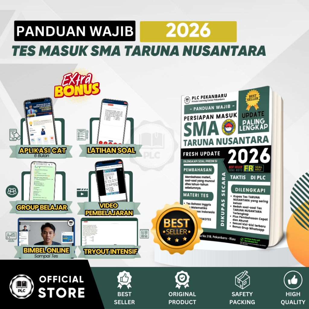 PLC - Buku Materi & Bank Soal Tes Masuk SMA Taruna Nusantara 2026 A4 1039 Halaman