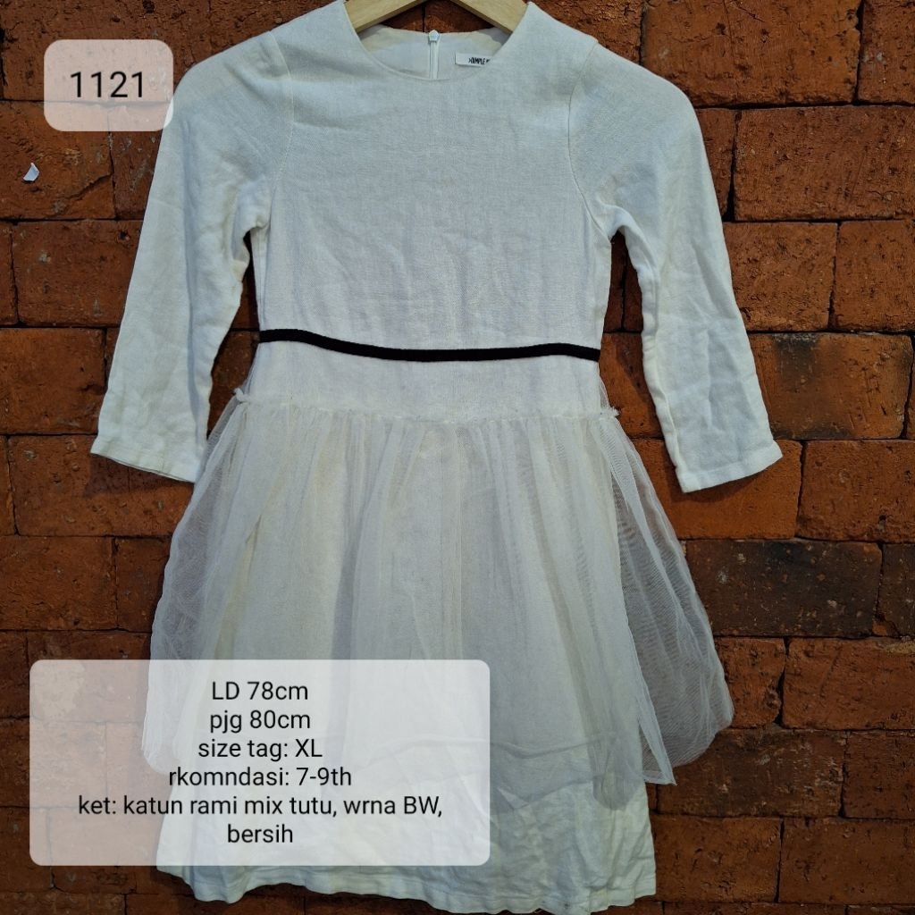DRESS ANAK 7-9 TAHUN WARNA BW VARIASI TALI HITAM MURAH (1121)