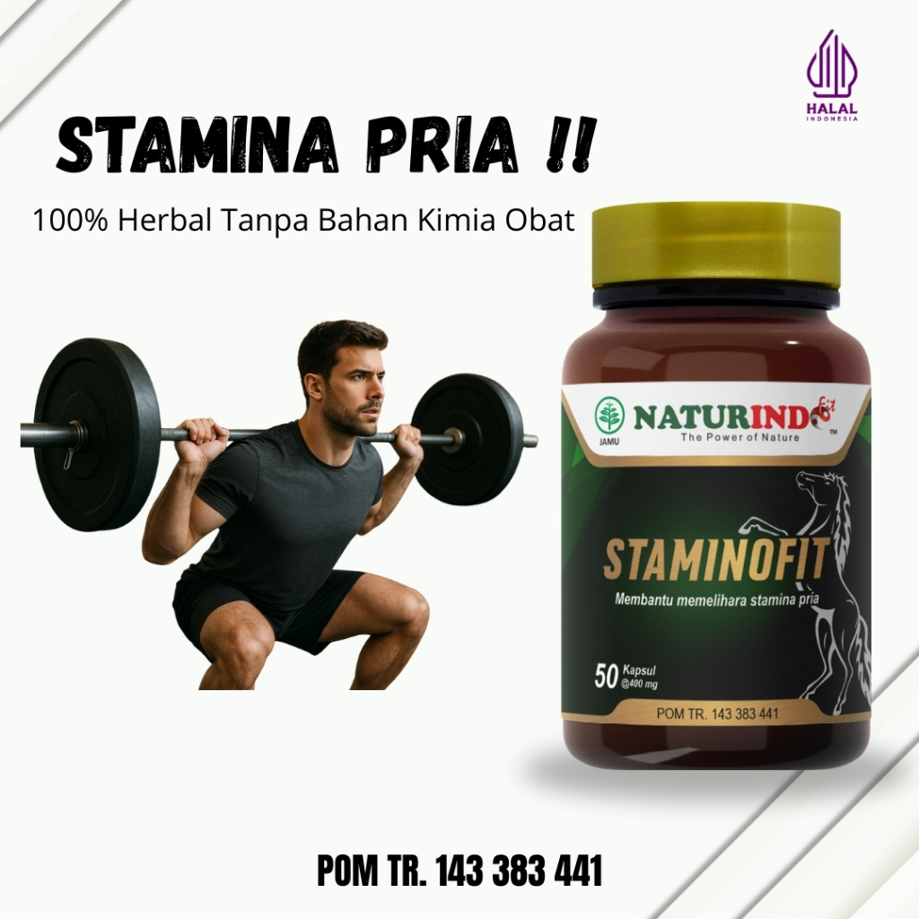 Obat Herbal Stamina Pria Suplemen Pria Tahan Lama Vitalitas & Energi STAMINOFIT NATURINDO Original