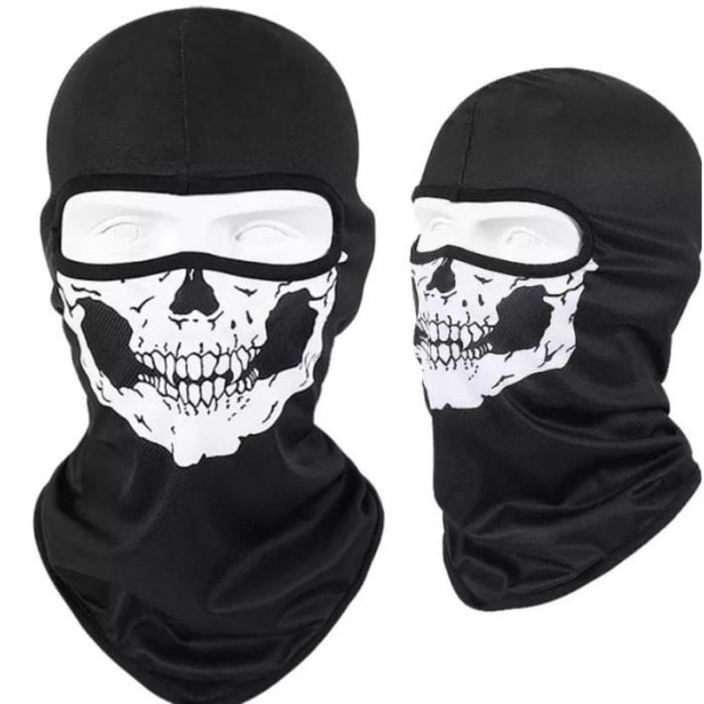 Balcava Face Mask Bahan Premium Buff Masker Ninja Helm Aksesoris Motor Hitam Polos Motif Tengkorak u