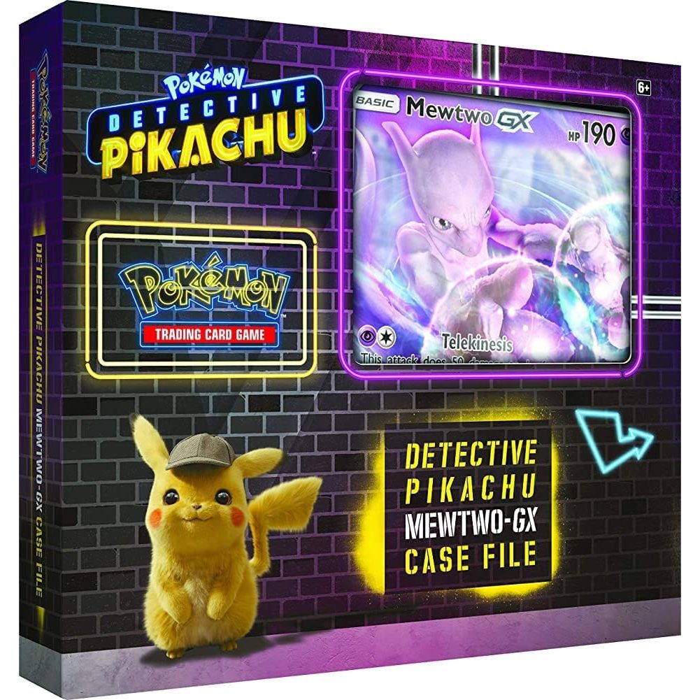 Pokemon TCG: Detective Pikachu Mewtwo-Gx Case File + 6 Booster Pack + A Foil Promo Gx Card