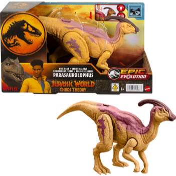 SALE MATTEL JURASSIC WORLD WILD ROAR DINOSAUR ACTION FIGURE, PARASAUROLOPHUS WITH GLOWING SPINE