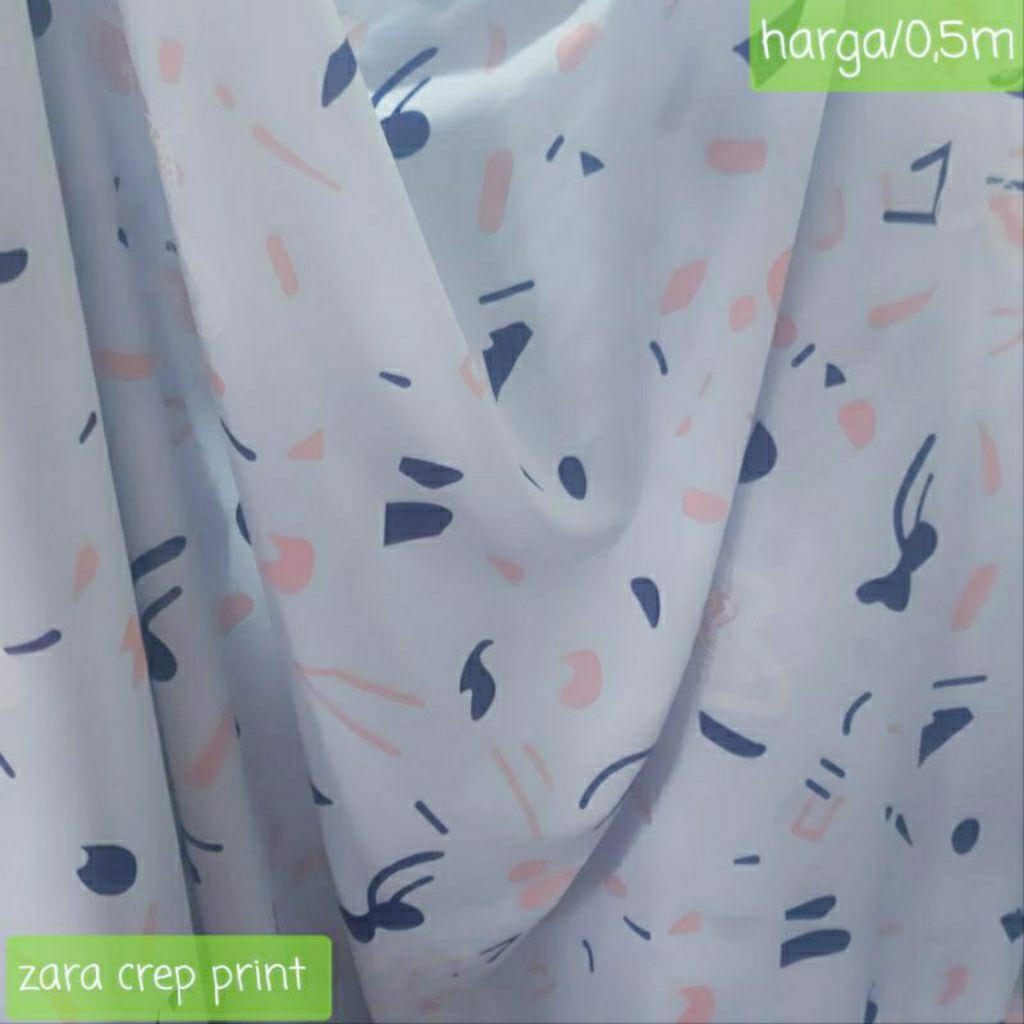 KAIN CREPE ZARA PREMIUM MOTIF ABSTRAK - KAIN CREPE MOTIF ABSTRAK  - KAIN MOTIF ABSTRAK HARGA/0,5M