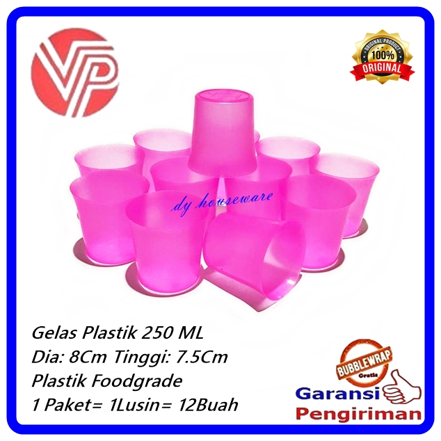 Gelas Plastik Kecil 250 Ml Duralex Cangkir Plastik Duralek ( Harga 1 Lusin )