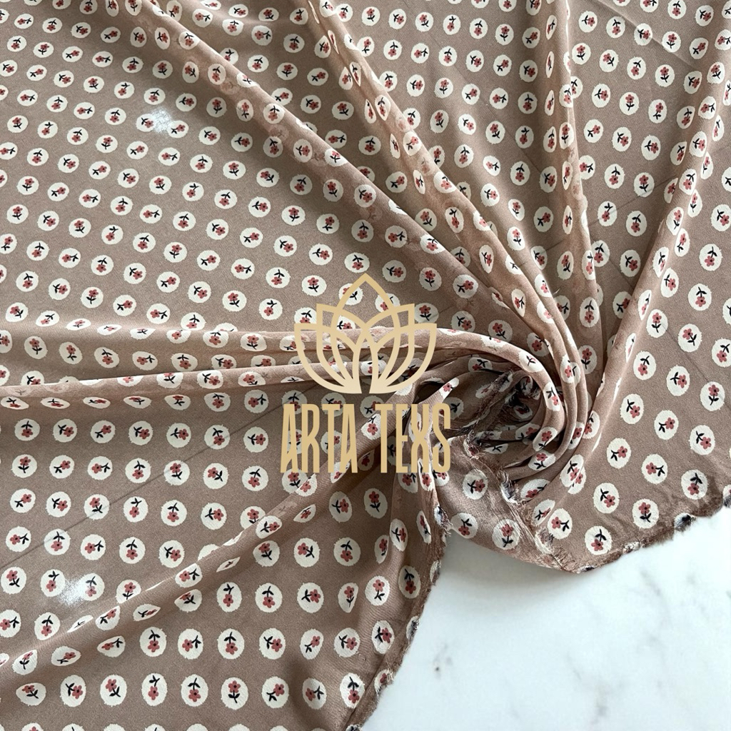kain ceruty premium motif bunga / bahan seruti motif untuk gamis