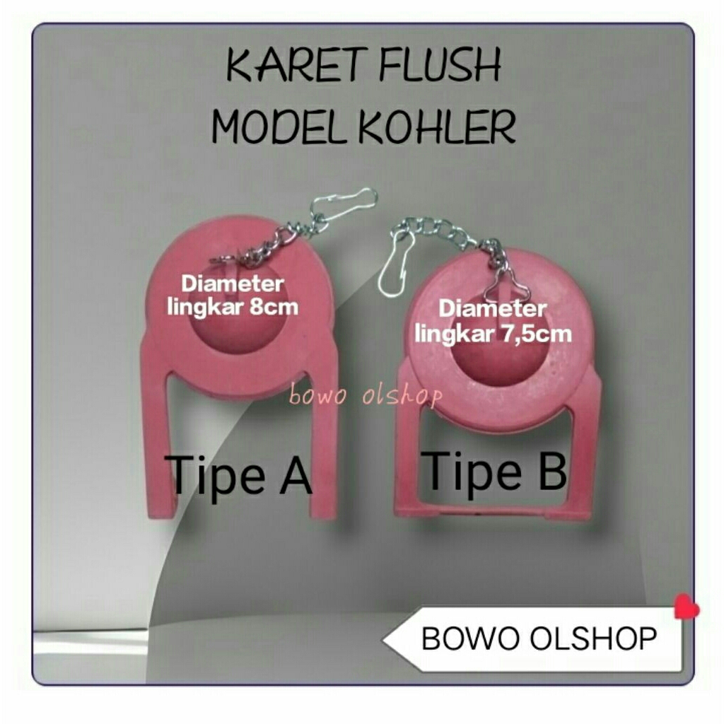 Flapper karet pembilas closet duduk kohler Sparepart kloset model kohler Karet flush toilet wc duduk