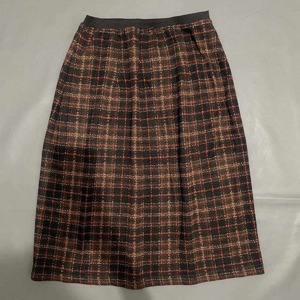 DEWASA B122 (ST MICHAEL MARKS & SPENCER ORI, PRELOVED) Rok Span Panjang Midi Straight Pinggang Karet