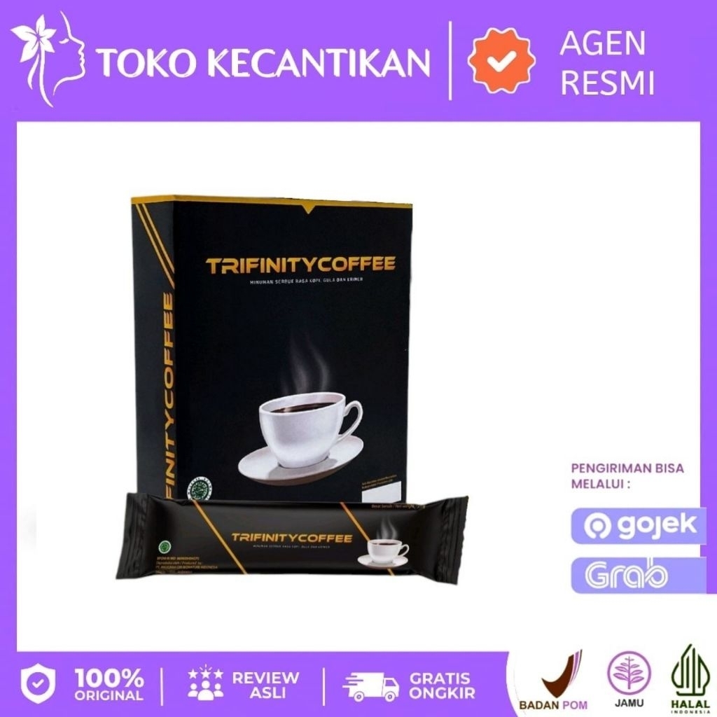 

KOPI TRIFINITY ORIGINAL KEMASAN 1 BOX ISI 10 SACHET BPOM HALAL TRIFININTY COFFEE ASLI ORIGINAL