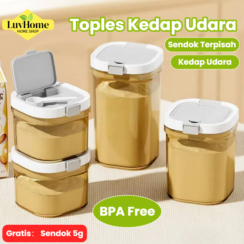 LuvHome BPA Free Tempat Susu Bubuk Bayi Wadah Susu Toples Makanan Vacuum Sealed Box Kotak Penyimpana