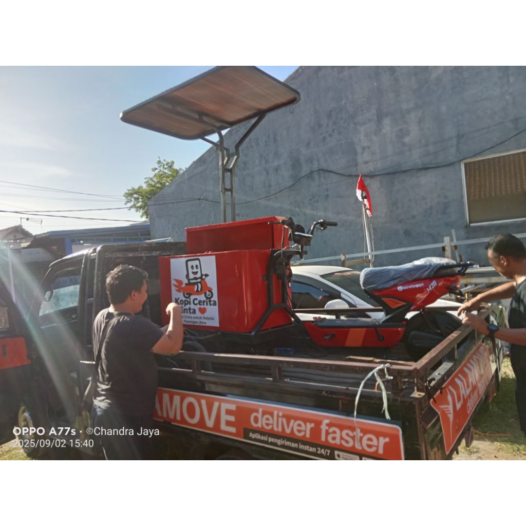 gerobak sepeda listrik||gerobak kopi