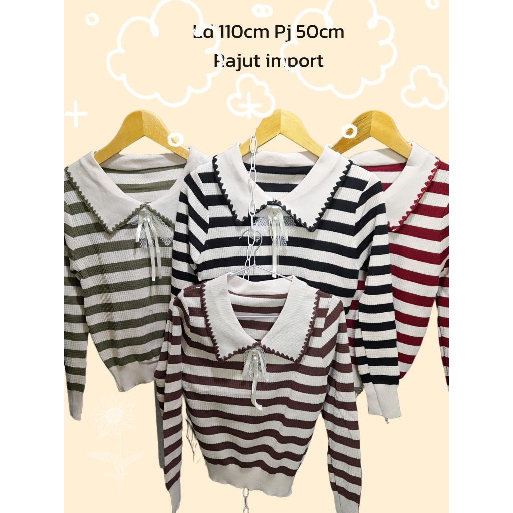 atasan sweter rajut wanita  premium import kekinian korean style