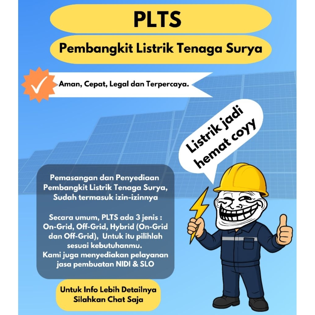 Jasa pemasangan dan penyediaan PLTS panel surya