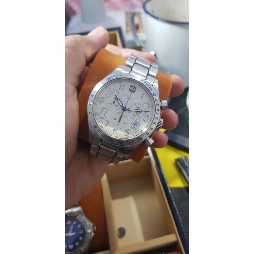 Jam Tangan Zodiac 1882 Chronograph Quartz Watch Original