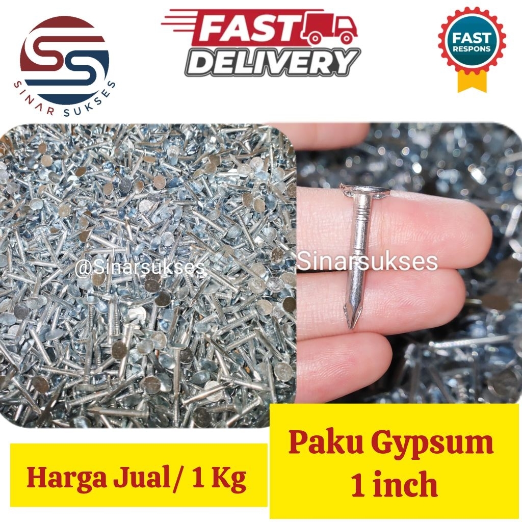 Paku Gypsum 1 inch 1 KG/ Paku Gipsum 1 inch/ Paku GRC/ Paku Karpet 1" inch 1kg