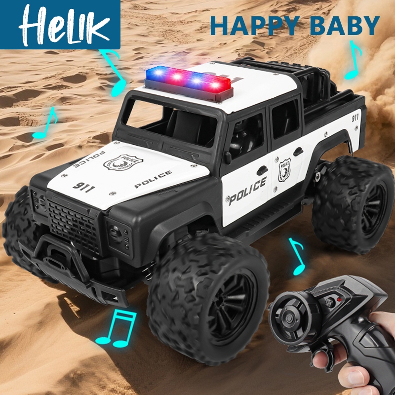 Mobil Polisi RC Besar Bisa Bunyi Nyala 2.4GHZ Mobil Polisi Remote Control Bodi Alloy