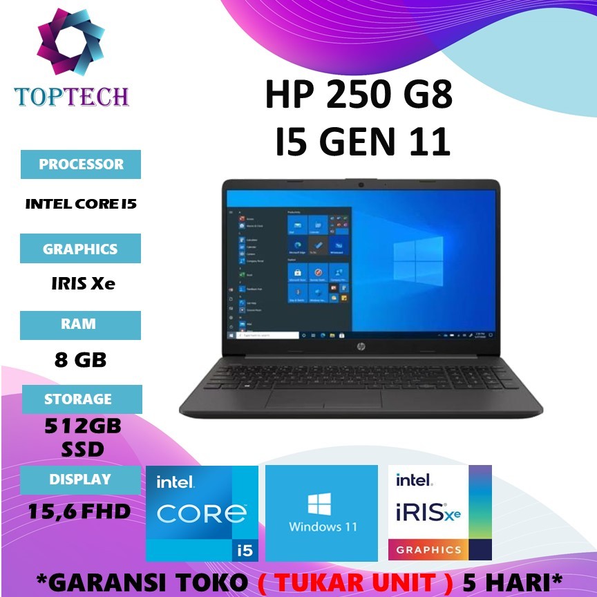 HP 250 G8 I5 1135G7 8GB 256GB W11 15.6FHD