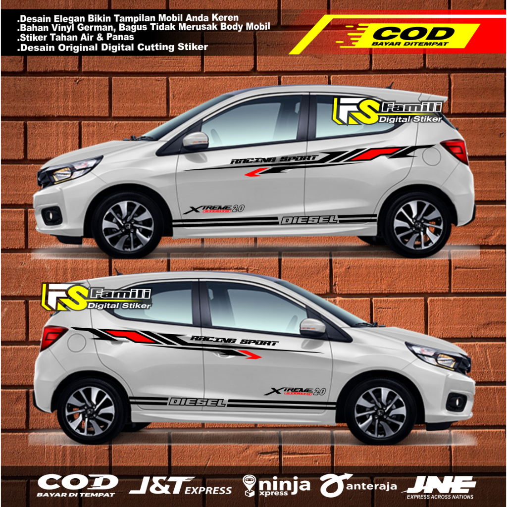 Sticker mobil honda new brio stiker variasi honda brio stiker mobil keren honda brio