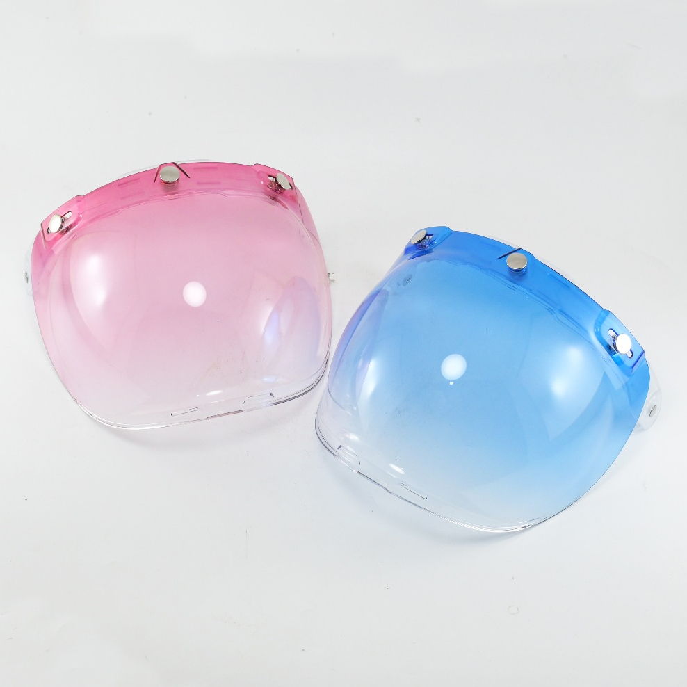 Visor Kaca Helm Bogo Retro Kancing 3 Cembung Bubble Gradient Model Gradasi Terbaru