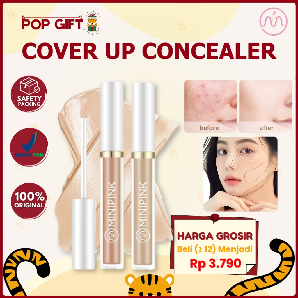 PG BPOM MINIPINK Concealer Liquid Contouring Full Cover Waterproof Long Lasting Makeup Ringan MP039