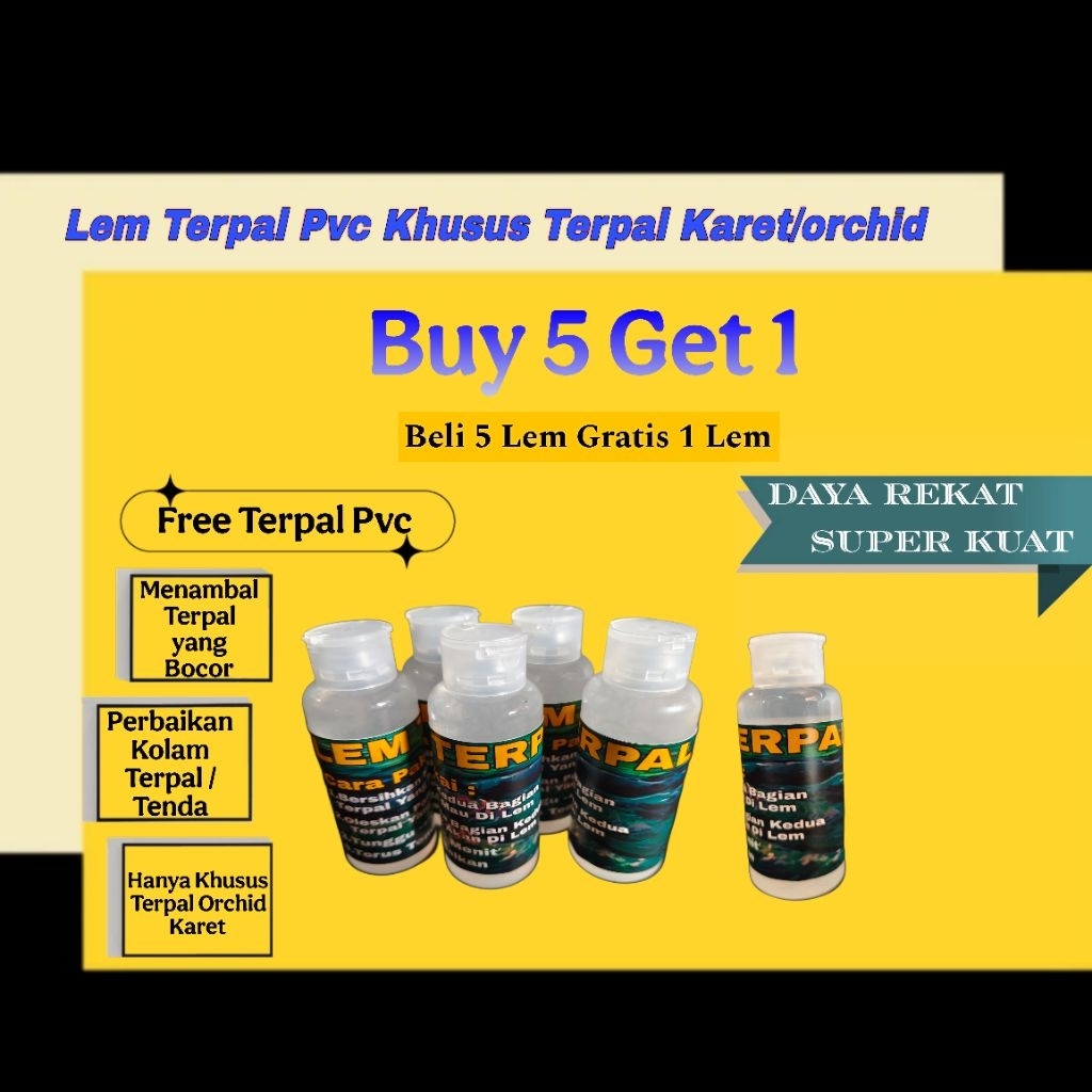 Lem Khusus Terpal Pvc Orchid Promo Beli 5 gratis 1/Terpal Karet/Lem Kolam Terpal