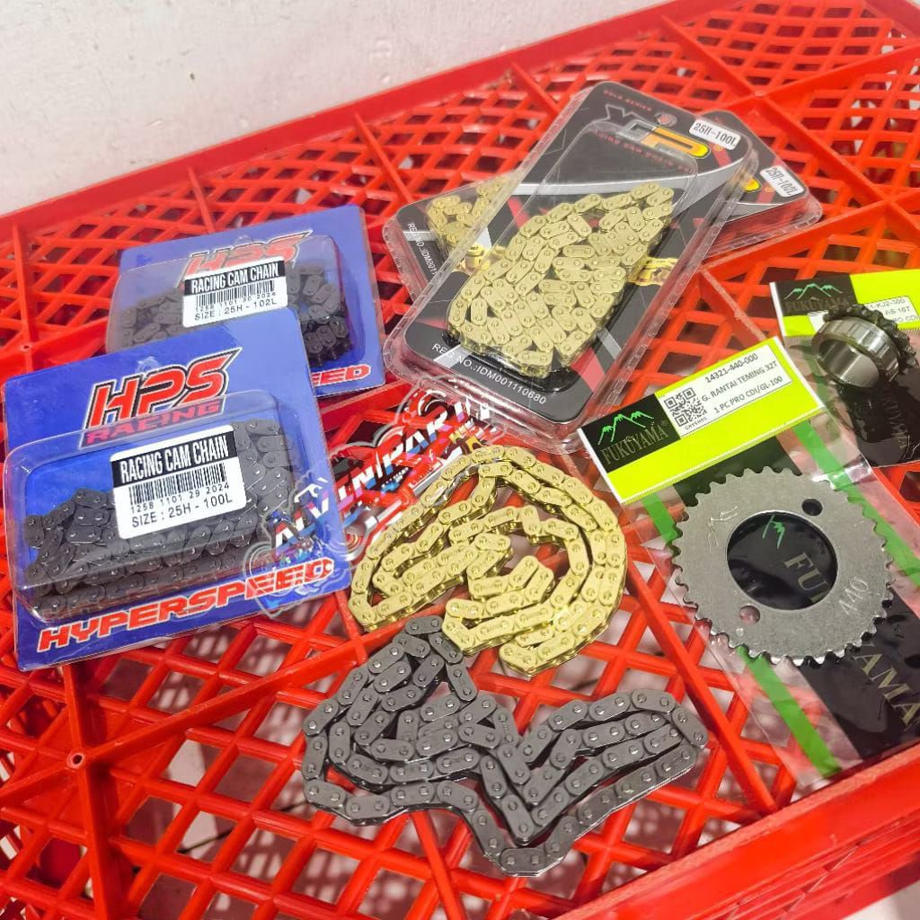 RANTAI KETENG GOLD XGP RACING HPS SET GIGI TEMING GL-PRO CDI RANTAI KAMPRAT MODEL KAZE 25H 98L 100L 