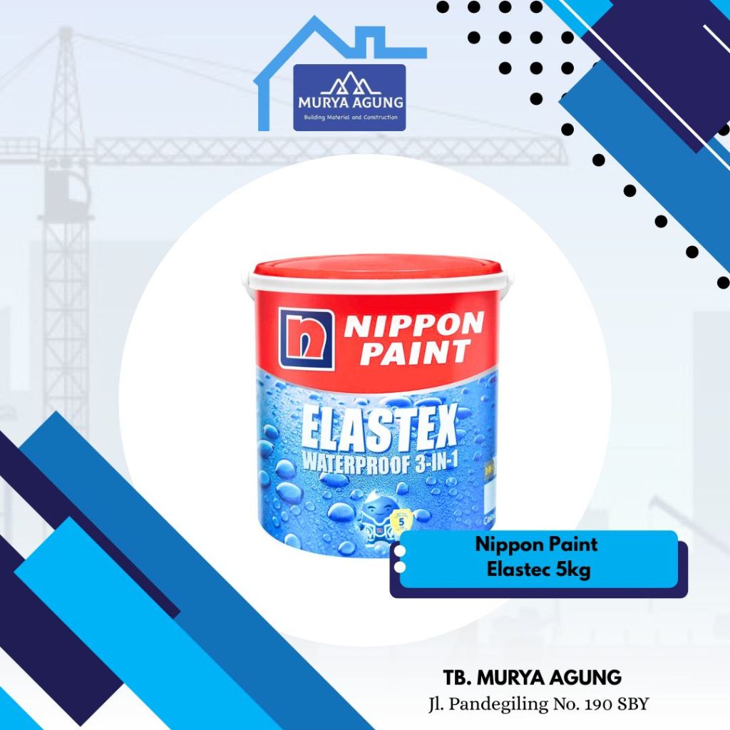 NIPPON PAINT ELASTEX | Cat Pelapis Anti Bocor Elastex 4kg | Cat Exterior, Interior | Warna Ready Mix