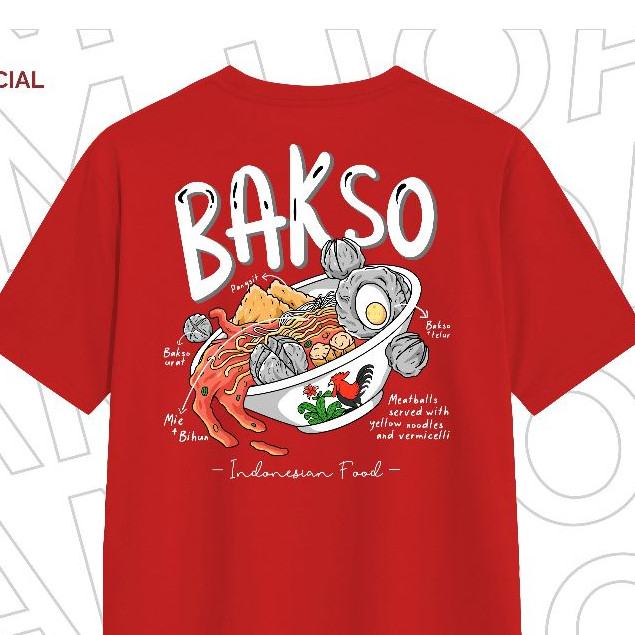 Kaos Indonesian food - Bakso