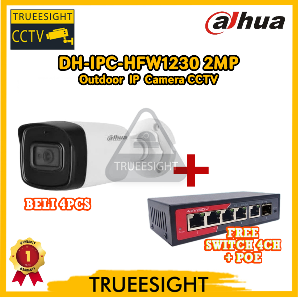 DAHUA Ip Cam DH-IPC-HFW1230 2MP outdoor Camera - IPC-HFW1230