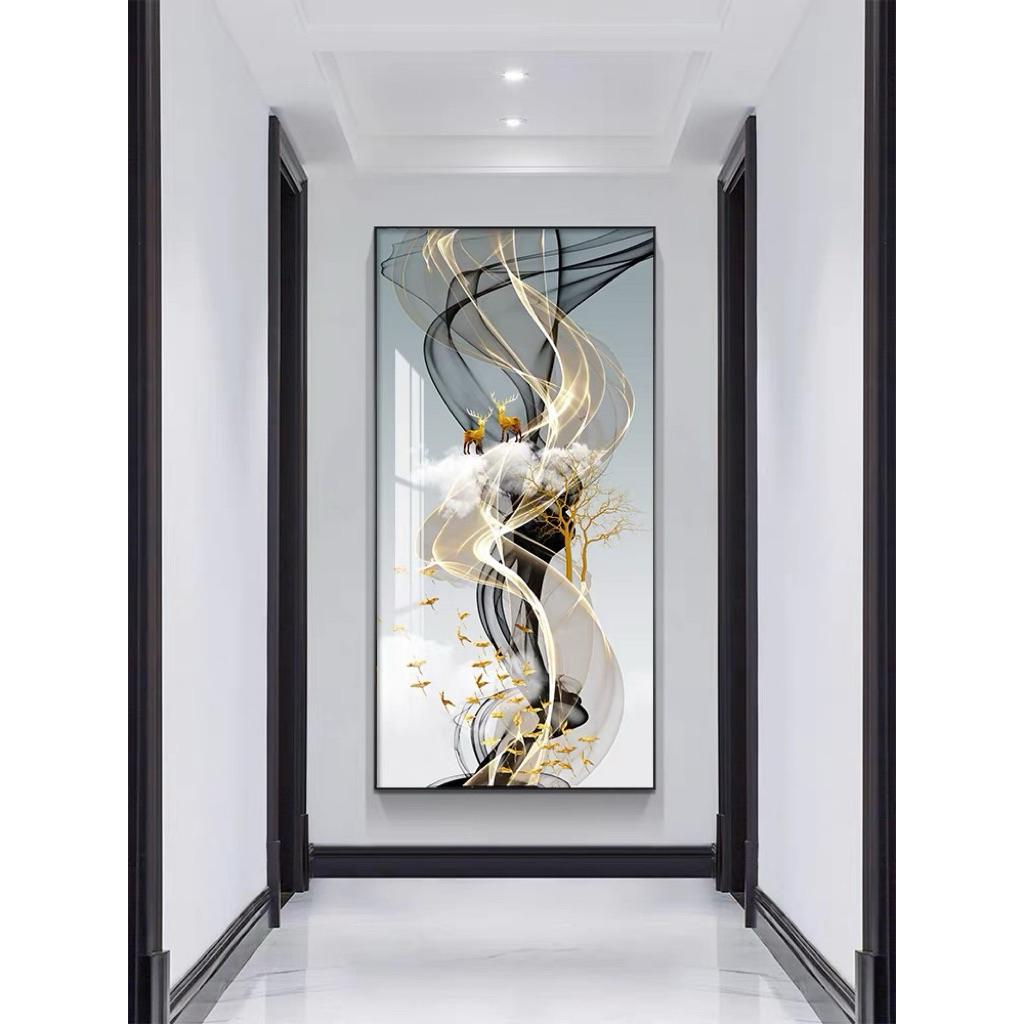 KOKOPAINTING Lukisan Porcelain Diamond 5D Kristal Motif Rusa Fengshui Modern Minimalis / Lukisan Rus